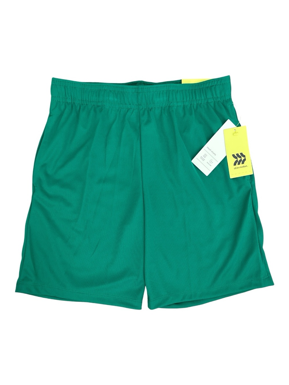All In Motion Boys Athletic Mesh Shorts Green Size L 10/12 NWT Quick Dry